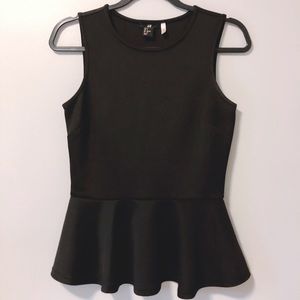 H&M | Black Peplum Sleeveless Top